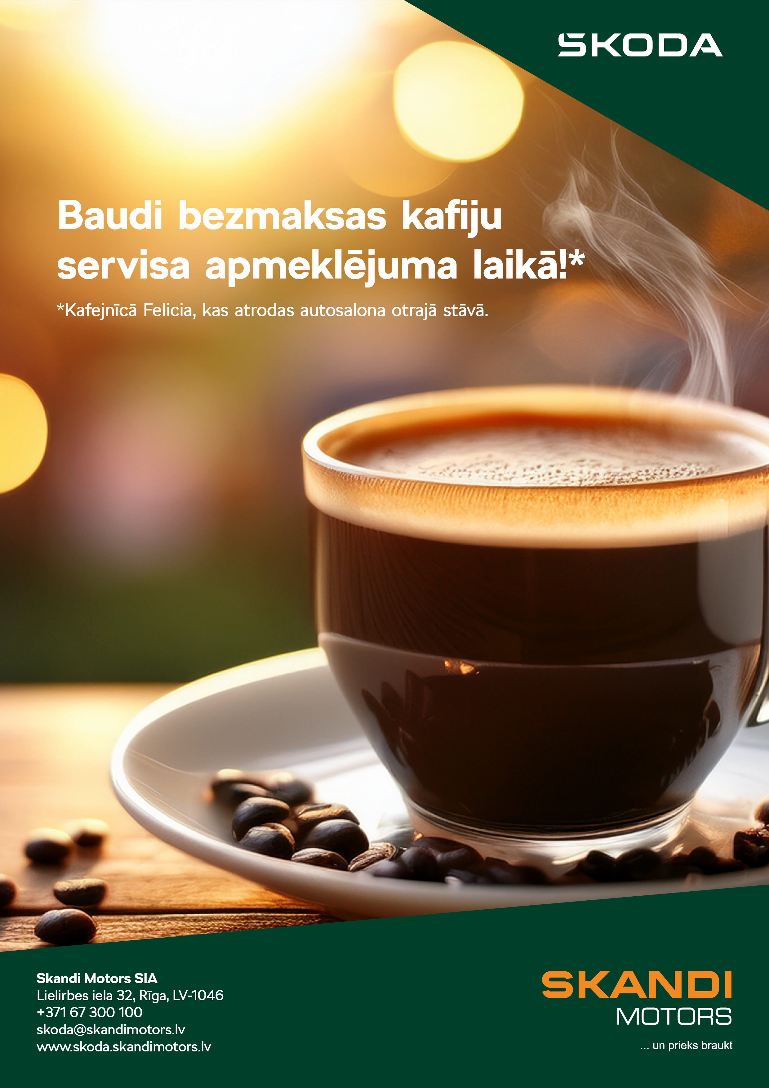Bezmaksas kafija servisa apmeklējuma laikā